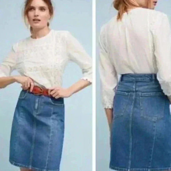 Anthro Pilcro & The Letterpress Blue Jean Skirt - Picture 7 of 7